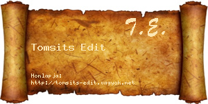 Tomsits Edit névjegykártya