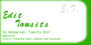 edit tomsits business card